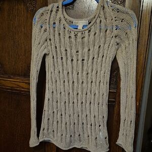 MICHAEL Michael Kors Beige Open-Knit Sweater